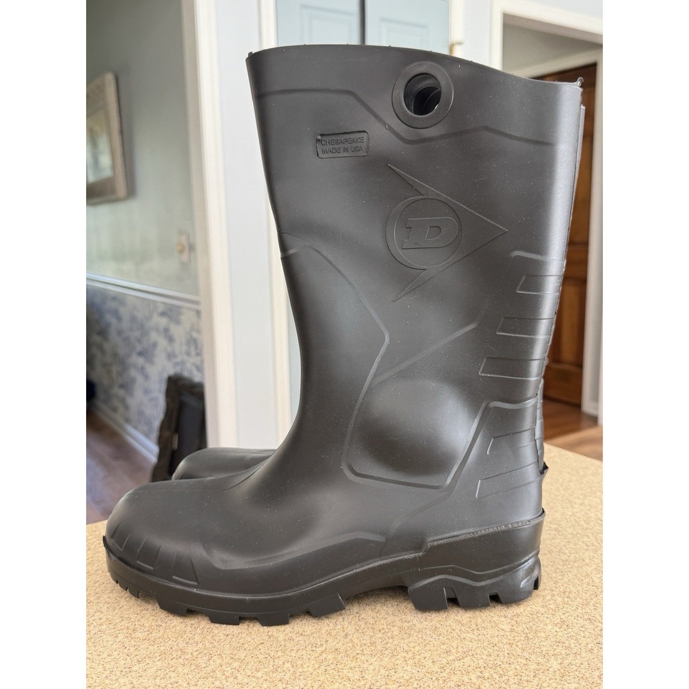 Dunlop 8677533 Chesapeake Plain-Toe Pvc Work Boots Waterproof Defined Heel Sz 15